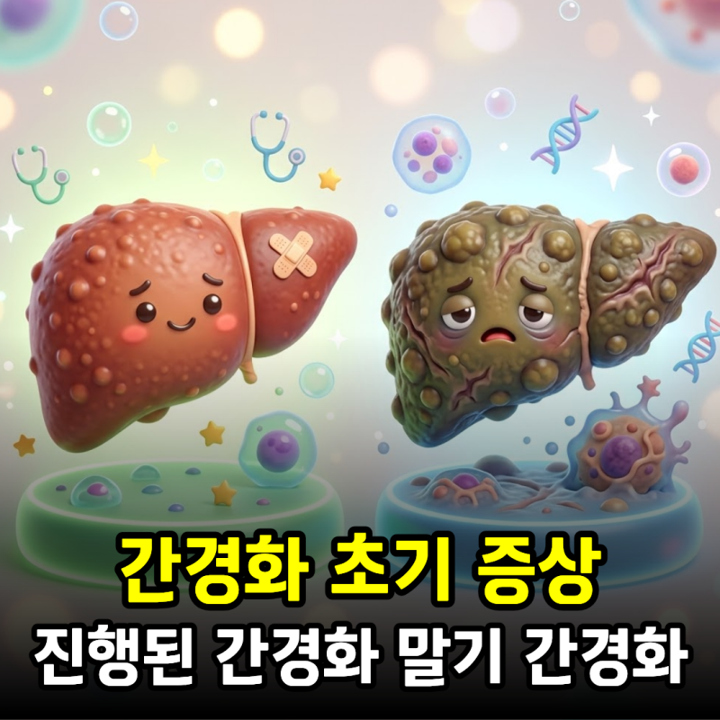 간경화 초기증상과 진행된 간경화, 말기 간경화 증상
