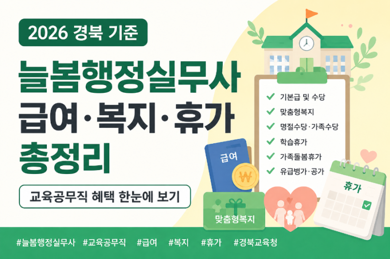 [교육공무직 혜택] 2026 경북 늘봄행정실무사 급여 복지 휴가 총정리