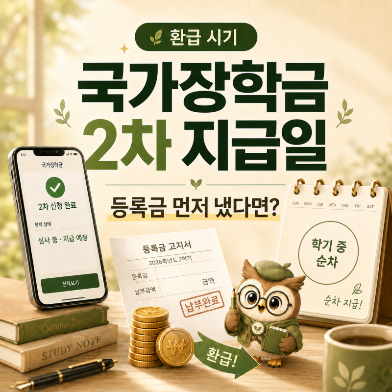국가장학금 2차 지급일, 등록금 먼저 냈다면 언제 돌려받을까?