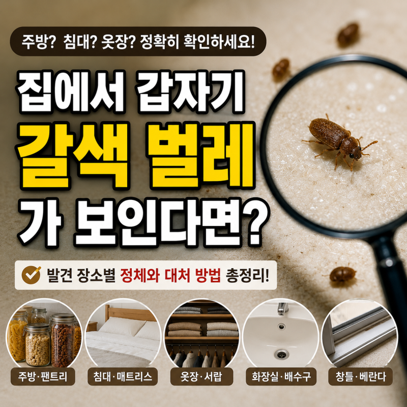 집에서 갑자기 작은 갈색 벌레가 보인다면? 발견 장소별로 확인해 보세요