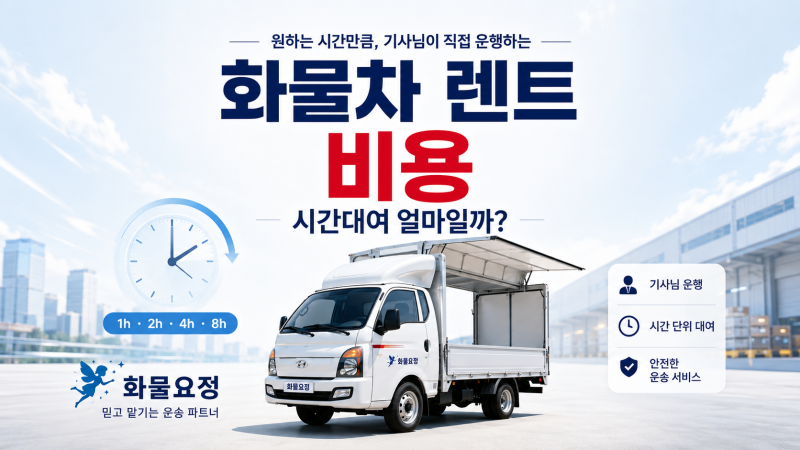 화물차 렌트 비용｜1톤 시간대여 가격과 이용 기준
