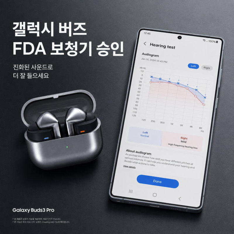 갤럭시 버즈3 프로 보청기 FDA 승인 핵심 스펙 및 버즈4 프로 지원 총정리