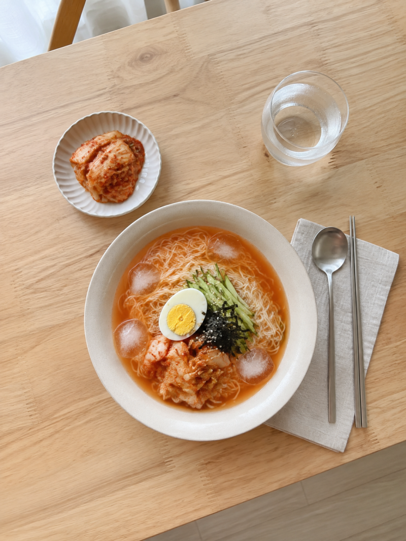 김치말이국수 레시피 시판 냉면육수로 새콤달콤 시원하게 만들기