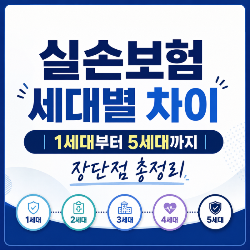 실손보험 세대별 차이| 1세대부터 5세대까지 장단점 총정리