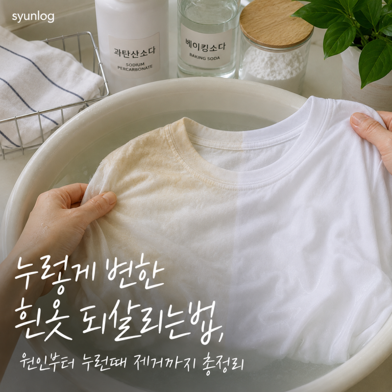 누렇게 변한 흰옷 되살리는법, 원인부터 누런때 제거까지 총정리