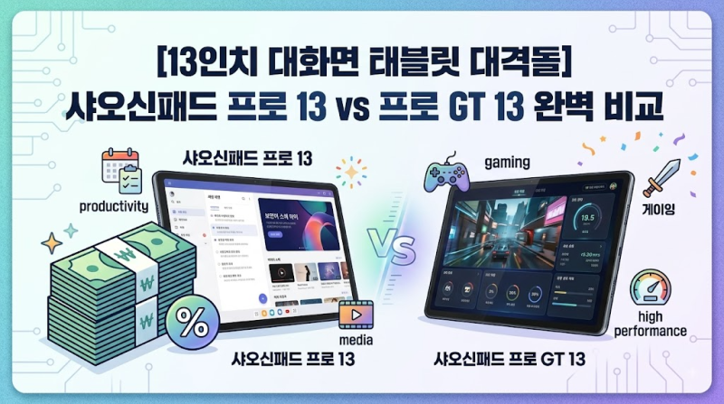 [13인치 대화면 태블릿] 샤오신패드 프로 13 vs 프로 GT 13 완벽 비교