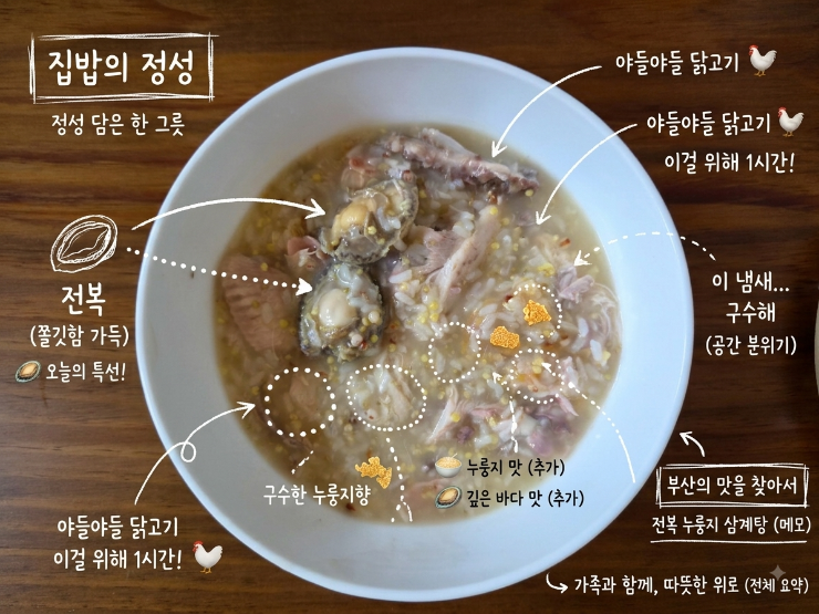 [말복] 업력솥 누룽지 전복 삼계탕 만들기, 누룽지 삼계탕 레시피