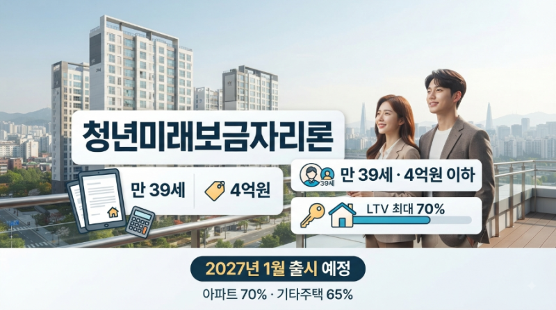 청년미래보금자리론 조건 총정리｜만 39세·4억원·LTV 70%