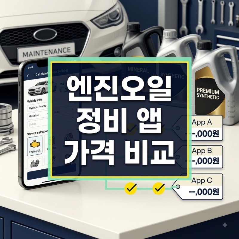 같은 엔진오일인데 24% 차이, 자동차 정비 예약 앱 5곳 비교