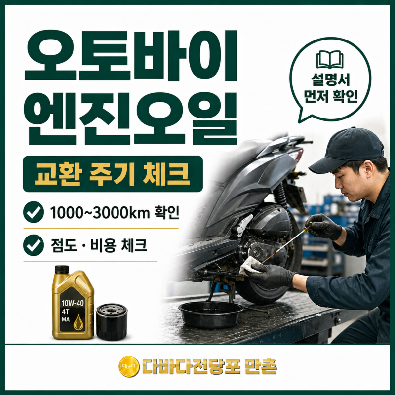 오토바이 엔진오일 주기 125cc 교체주기와 확인방법
