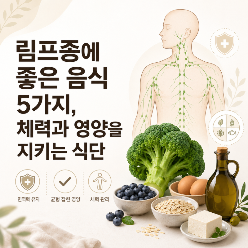 림프종에 좋은 음식 5가지, 체력과 영양을 지키는 식단