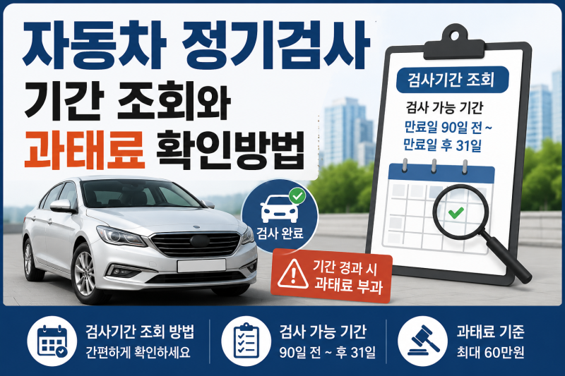 자동차 정기검사 기간 조회 방법, 검사일 지나면 과태료 얼마일까?
