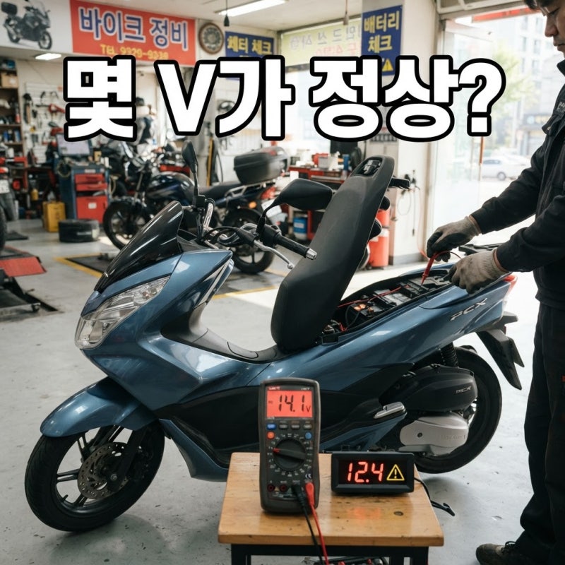PCX125 충전전압 정상 범위, 멀티미터로 12V·14V 발전 점검