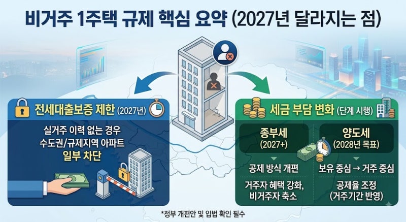 비거주 1주택 전세대출 막히나? 세금·종부세·양도세까지 총정리