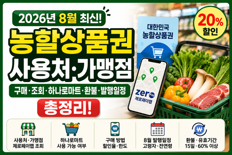 농할상품권 사용처 가맹점(+구매 조회 하나로마트 환불 발행일정 총정리)
