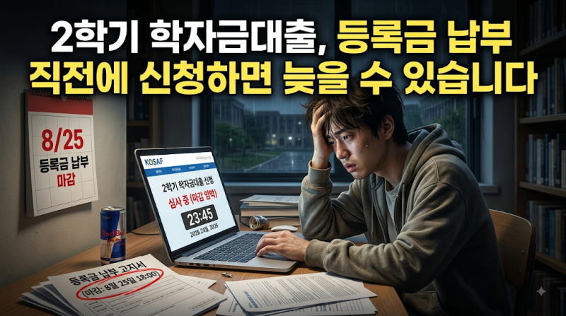 2학기 학자금대출, 등록금 납부 직전에 신청하면 늦을 수 있습니다