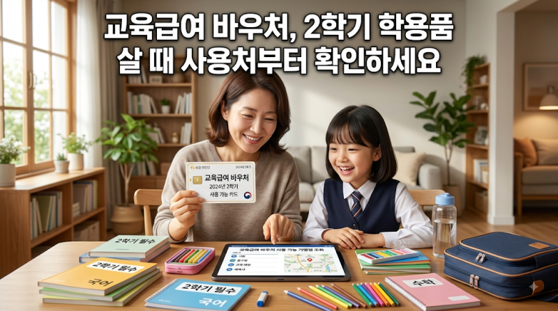 교육급여 바우처, 2학기 학용품 살 때 사용처부터 확인하세요