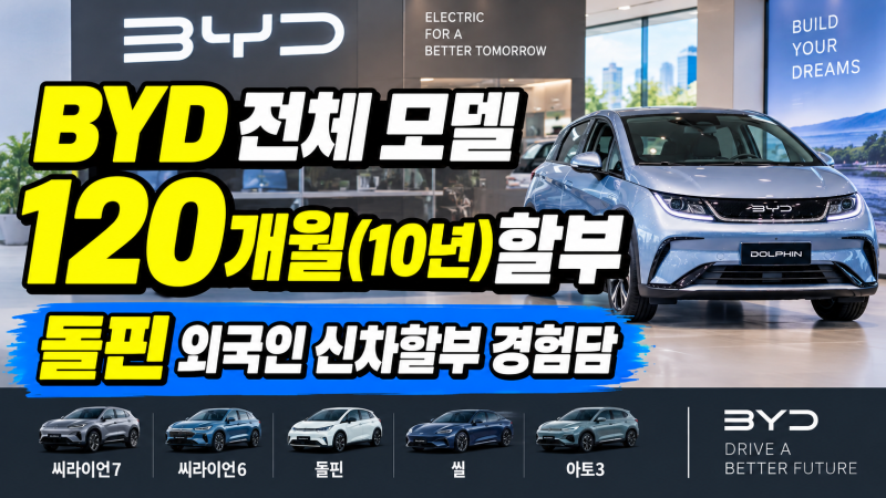 BYD 전체 모델 120개월(10년)할부, 돌핀 외국인 신차할부 경험담