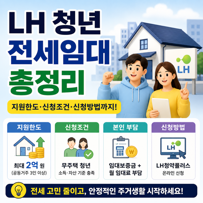 LH 청년 전세 임대 총정리｜지원한도·신청 조건·신청방법까지