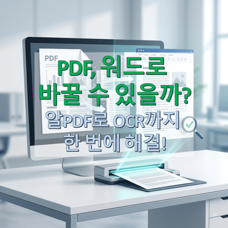 [알PDF 꿀팁] PDF 문서를 워드(Word) 파일로 완벽 변환하는 방법! (OCR 설정 및 검수 팁)