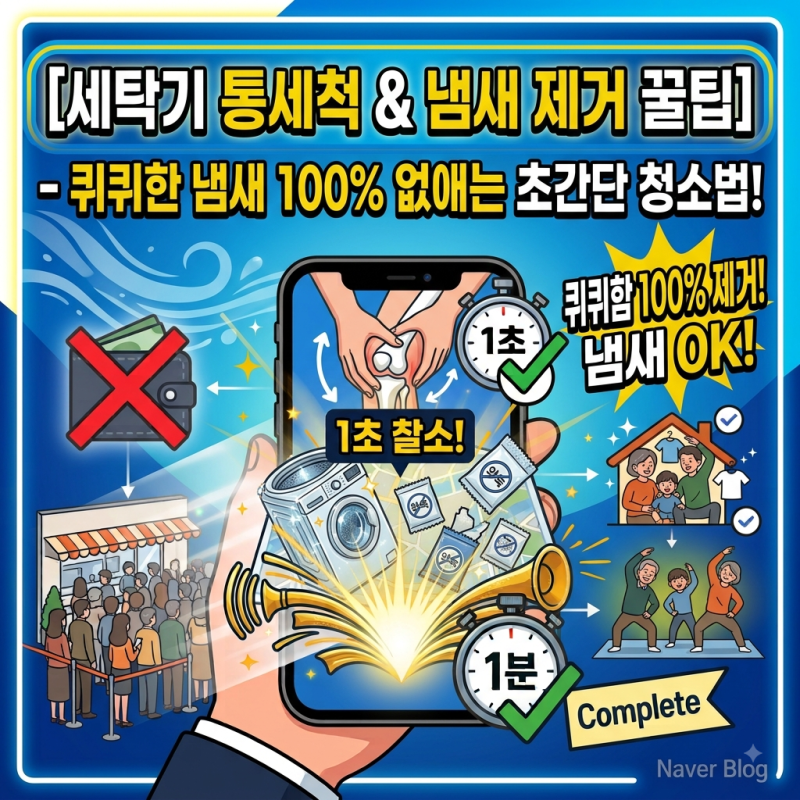 세탁기 통세척 방법 및 세탁조 냄새 100% 없애는 법 (과탄산소다 초간단 살림 꿀팁)