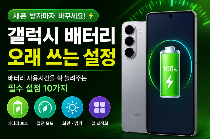 갤럭시 배터리 오래 쓰는 설정｜새폰 받자마자 이것부터 바꾸세요