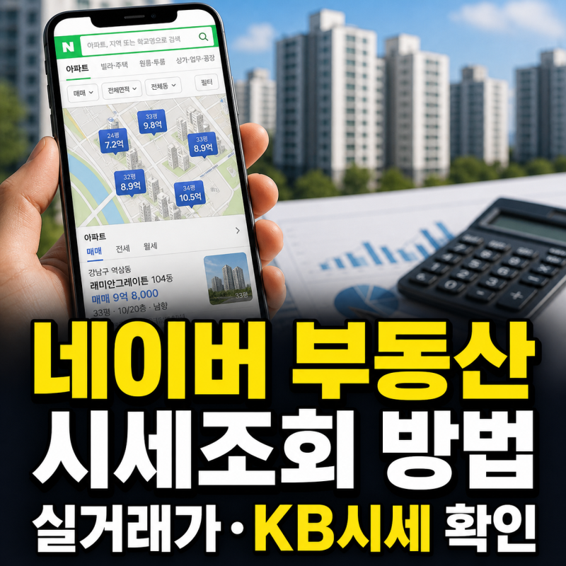 네이버 부동산 시세조회 방법과 실거래가, KB시세 확인