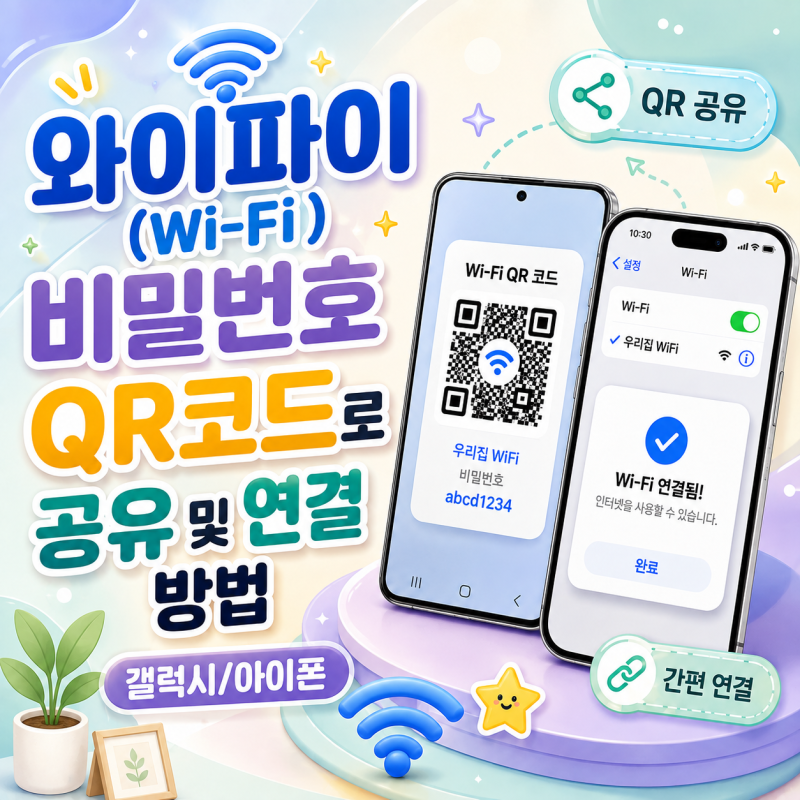복잡한 비번 입력 끝! 와이파이(Wi-Fi) 비밀번호 QR코드로 공유 및 연결 방법 (갤럭시/아이폰)