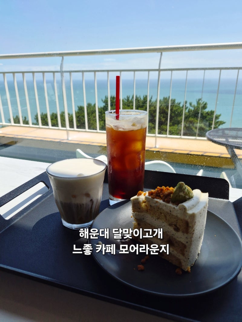 부산 탁트인 오션뷰 카페 추천 해운대 청사포 근처 달맞이 고개 모어라운지, 분위기, 맛 다 ....