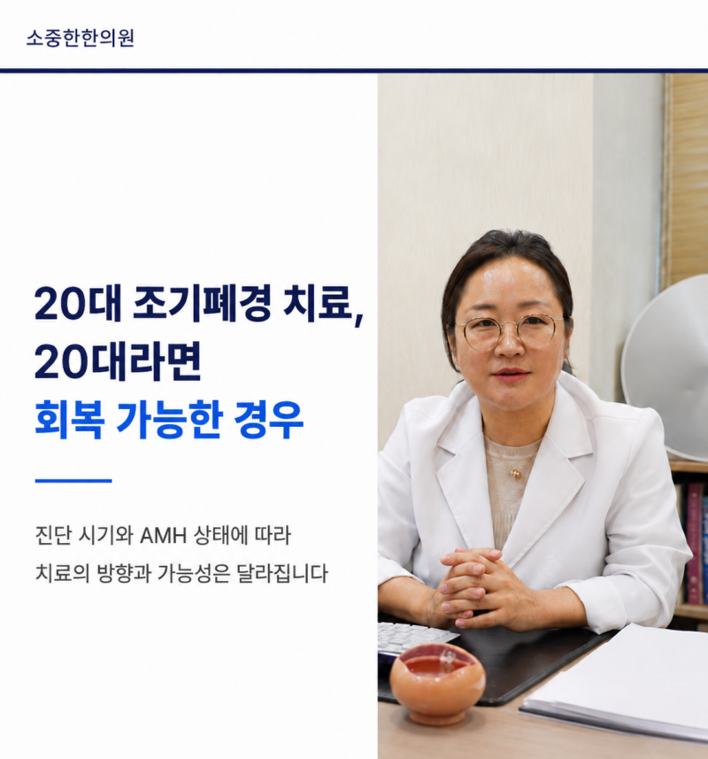 20대 조기폐경 치료, 20대라면 회복 가능한 경우
