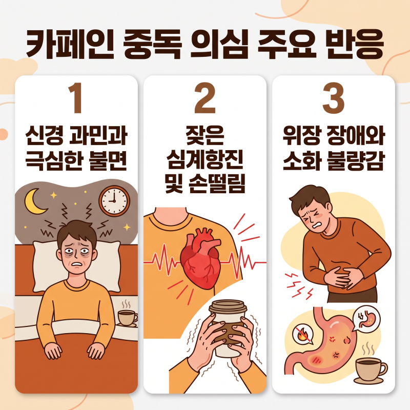 카페인과다섭취 시 나타날 수 있는 카페인중독 증상