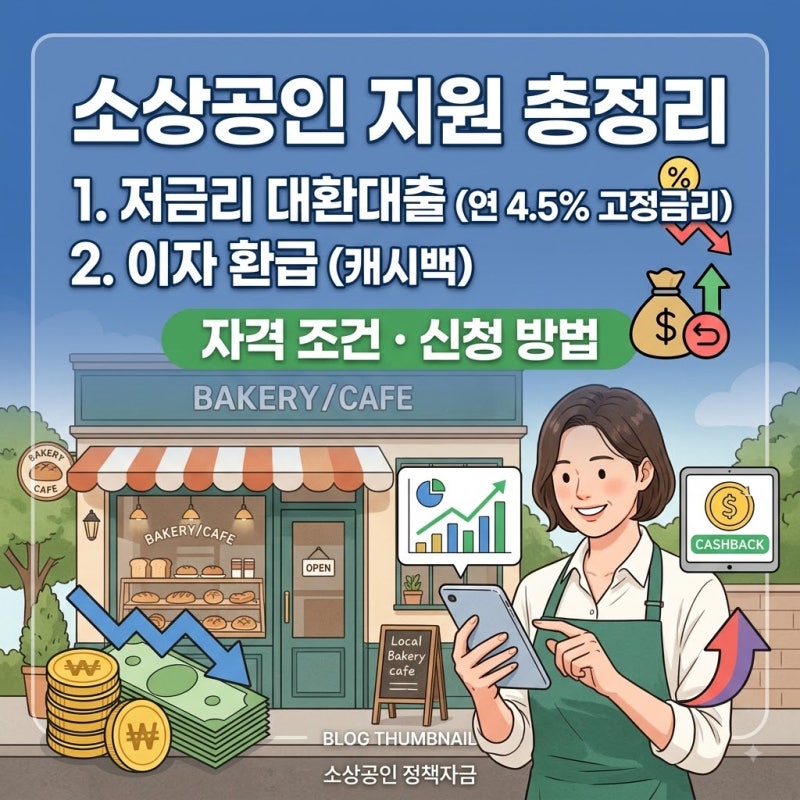 소상공인 정책자금 저금리 대환대출 조건 신청방법 및 이자환급 총정리