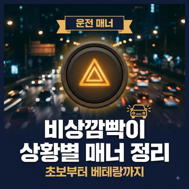 비상깜빡이 켜는 진짜 타이밍, 초보 운전자부터 베테랑까지 상황별 매너 정리