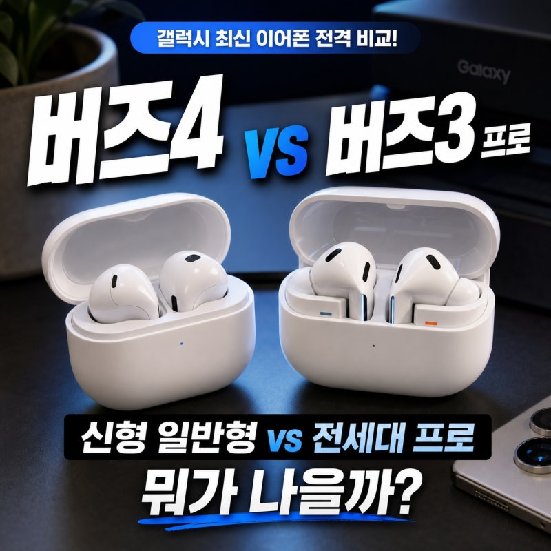 갤럭시 버즈4 vs 버즈3 프로 차이, 신형 일반형과 전세대 프로 뭐가 나을까