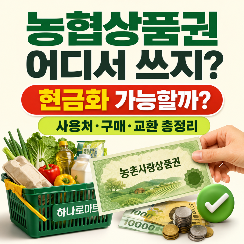 농협상품권 사용처 어디까지? 농촌사랑상품권 현금화·구매·교환 총정리