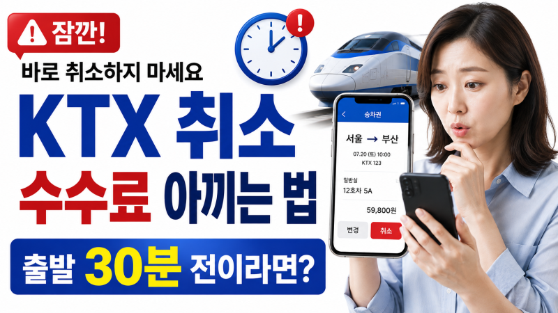 KTX 취소 수수료 내지 마세요! 출발 30분 전이라면 방법이 있습니다