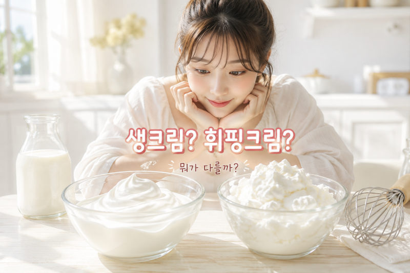 생크림 휘핑크림 차이 무엇일까? 성분과 용도 쉽게 알아보기