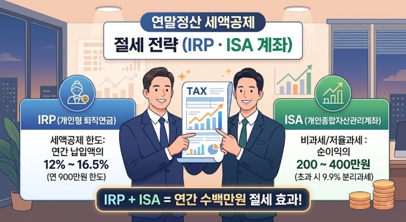 [절세·실속 금융] - 4050 직장인 IRP·ISA 계좌 연말정산 세액공제 한도 및 절세 전략