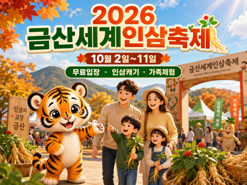 2026 금산세계인삼축제 일정｜무료입장·인삼캐기·가족체험·주차