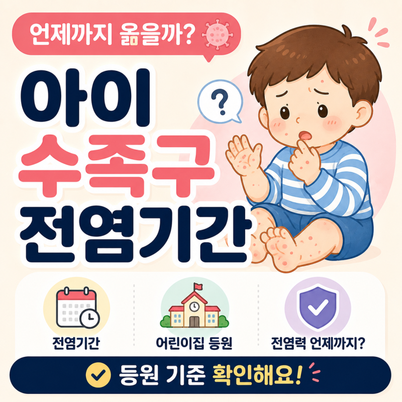 아이 수족구 전염기간｜어린이집 등원·전염력 언제까지?