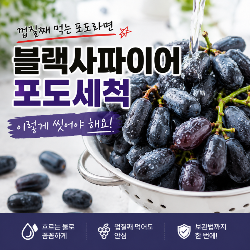 블랙사파이어포도세척, 껍질째 먹는 포도라면 이렇게 씻어야 해요