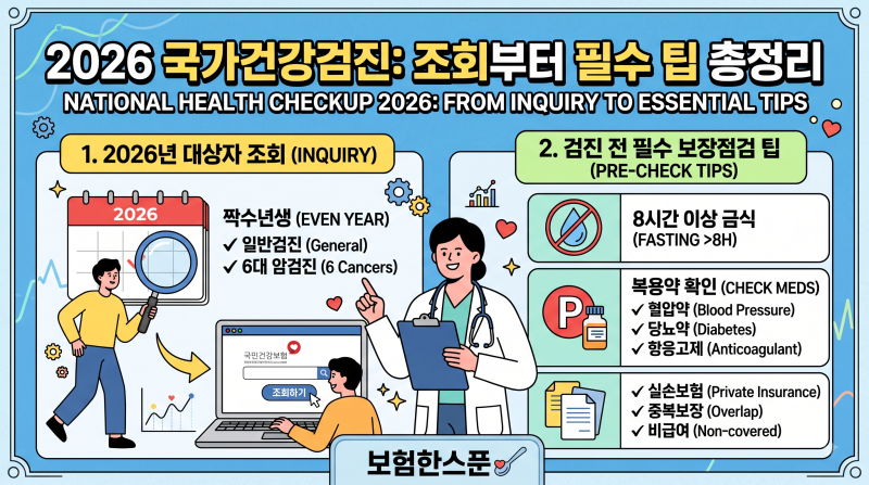 2026년 국가건강검진 대상자 조회부터 검진 전 필수 보장점검 팁 총정리