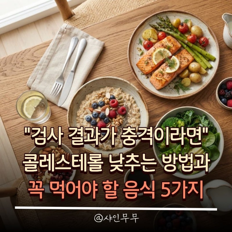 "검사 결과가 충격이라면" 콜레스테롤 낮추는 방법과 꼭 먹어야 할 음식 5가지
