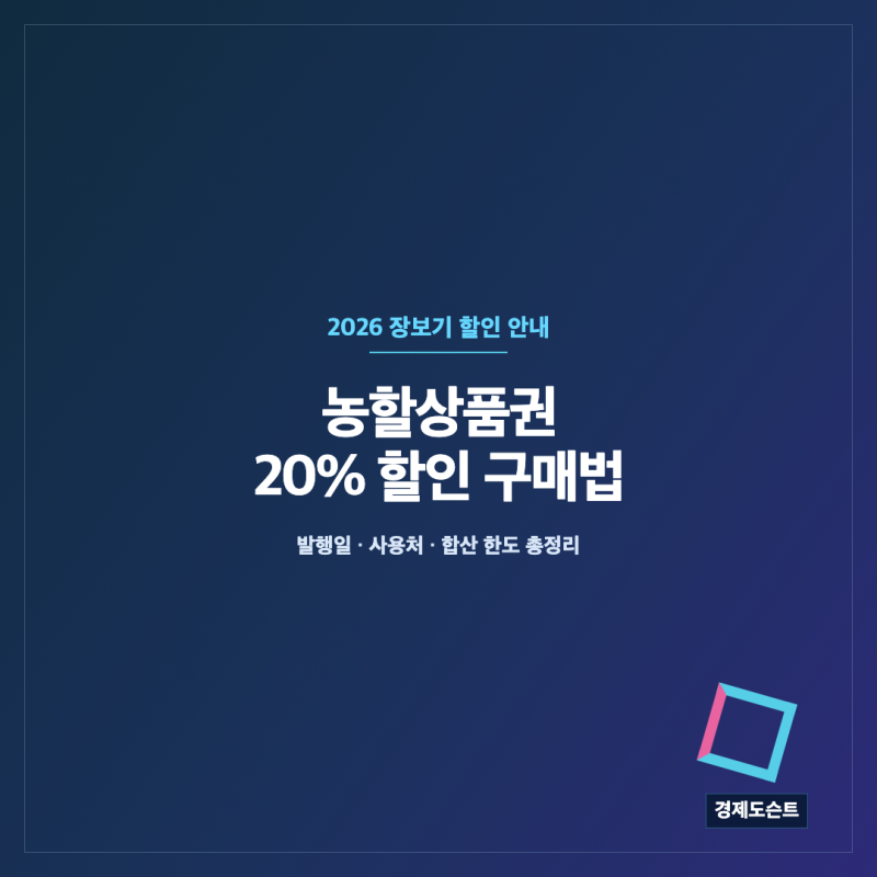 2026 농할상품권 20% 할인 구매방법｜발행일·사용처·한도 총정리