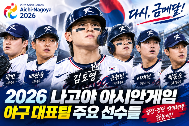 2026 나고야 아시안게임 야구 일정과 대표팀 명단, 병역혜택 선수는?(+와일드카드)