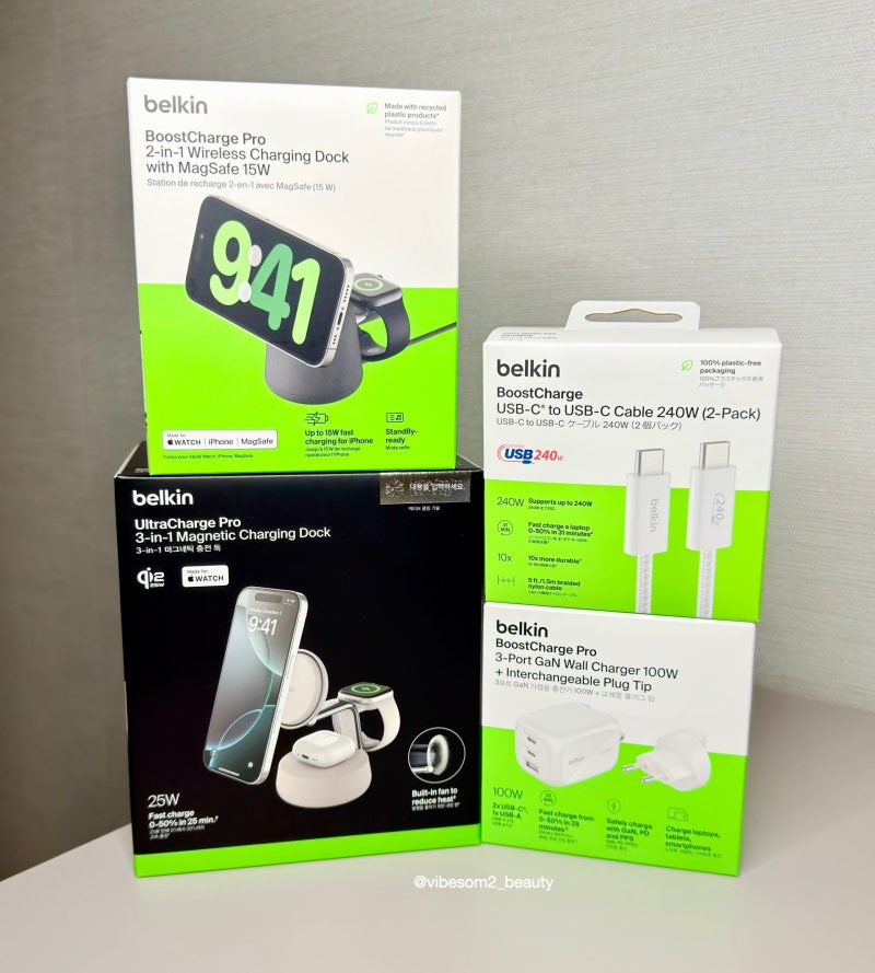 벨킨 울트라 차지 프로 3in1 Qi2 25W 맥세이프 무선 충전 스탠드 WIZ040kr | 2in1 15W 무선 충전 스탠....