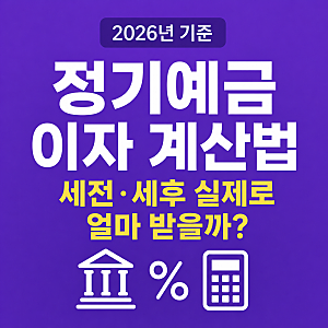 정기예금 이자 계산법｜5천만원 예치하면 세전·세후 얼마 받을까?
