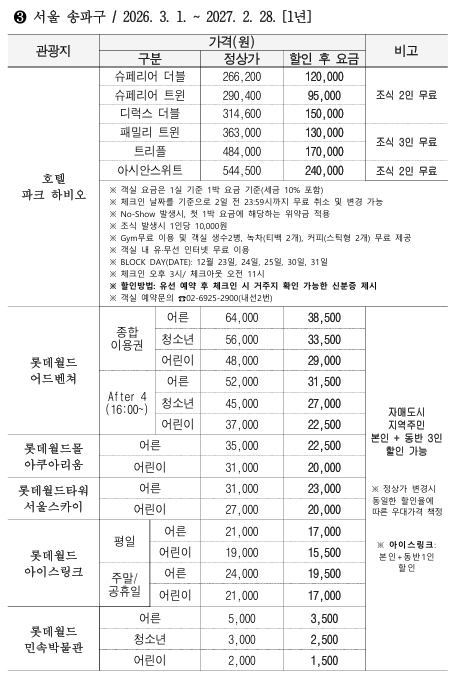 2026년 순천시민 할인 혜택 총정리｜롯데월드·파크하비오·진주·오산·구례