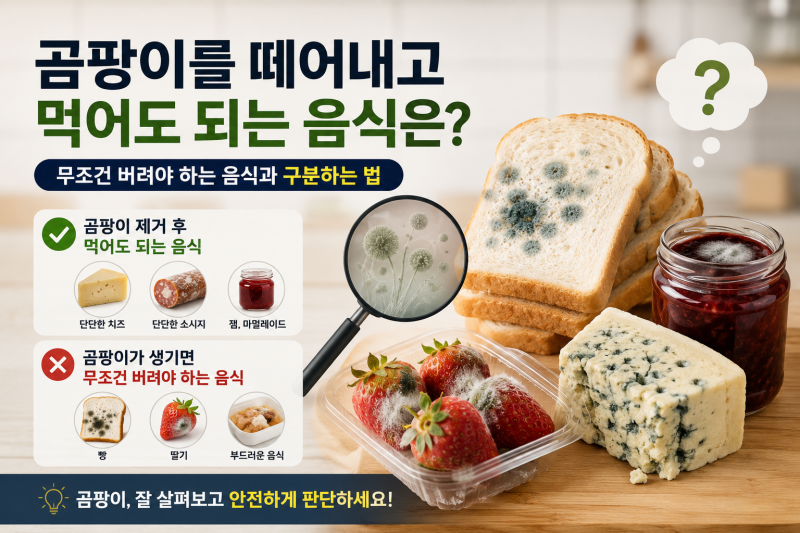 곰팡이를 떼어내고 먹어도 되는 음식은?