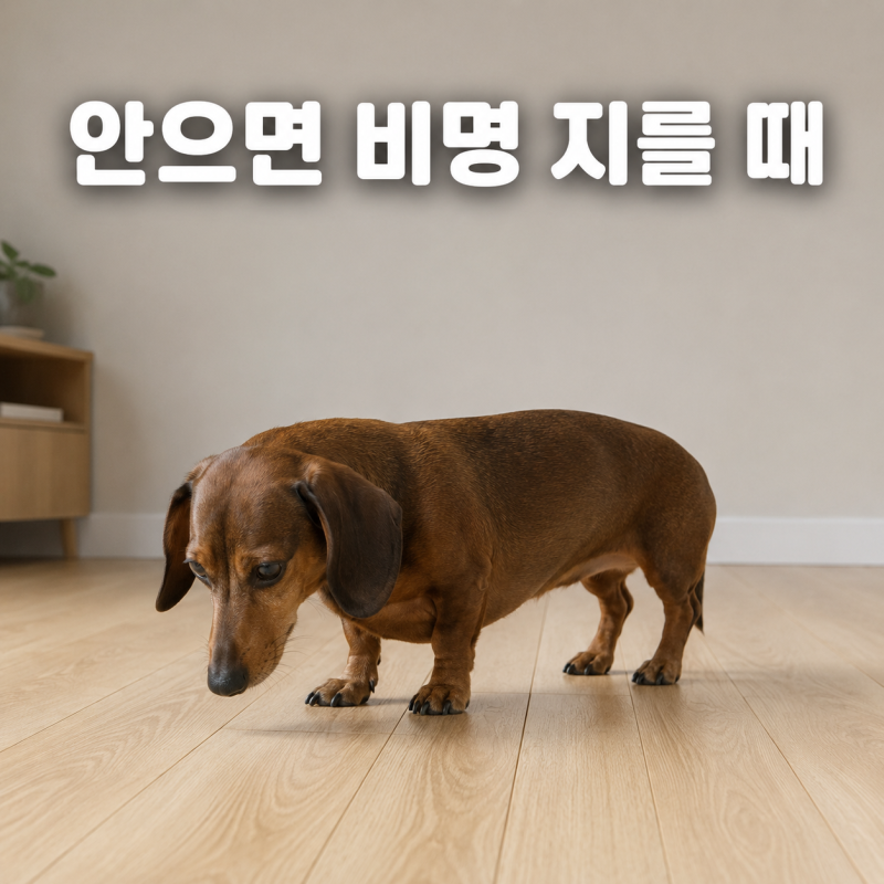 강아지 목디스크와 허리디스크 증상, 고개를 숙이고 안으면 비명 지를 때